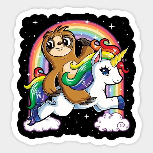 Unicorn Sloth Riding T Sloths Unicorns Rainbow s95 magic Sticker by Olegpavlovmmo